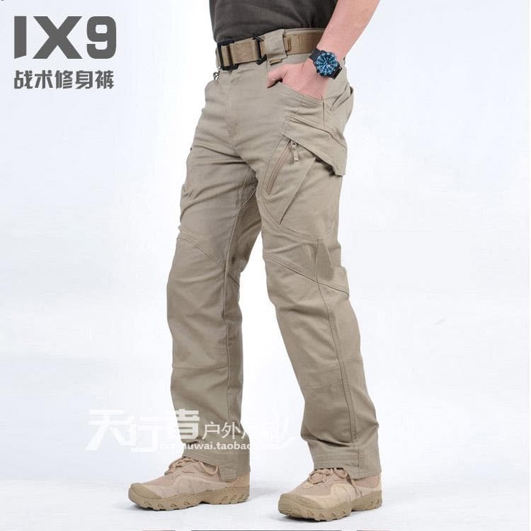 Consul IX9 Spy Studios Calças táticas Treinamento de lazer ao ar livre Slim-fit Calças com vários bolsos Macacão militar