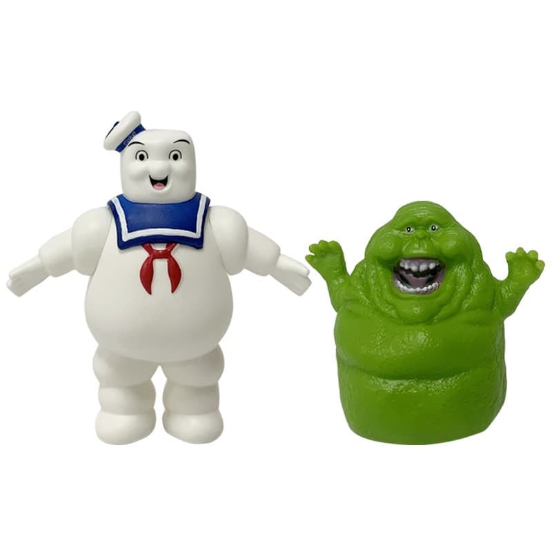 1 peça de figura de anime Ghostbusters, modelo móvel de PVC em versão Q de marshmallow verde, brinquedo de decoração par