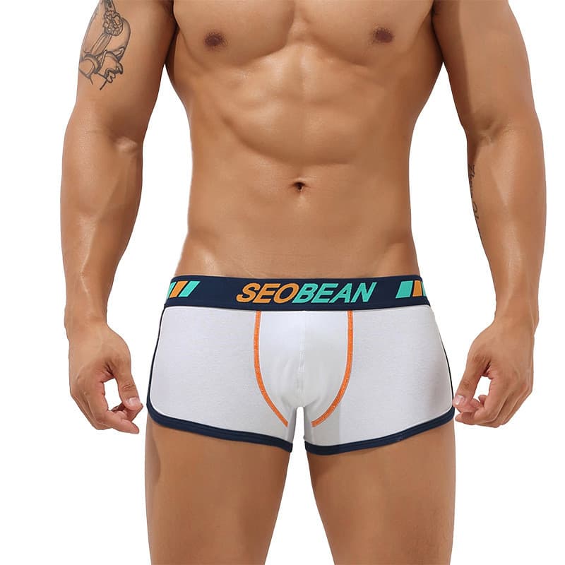 SEOBEAN SEOBEAN Cueca Boxer masculina com Design em U-Convexo da moda masculina