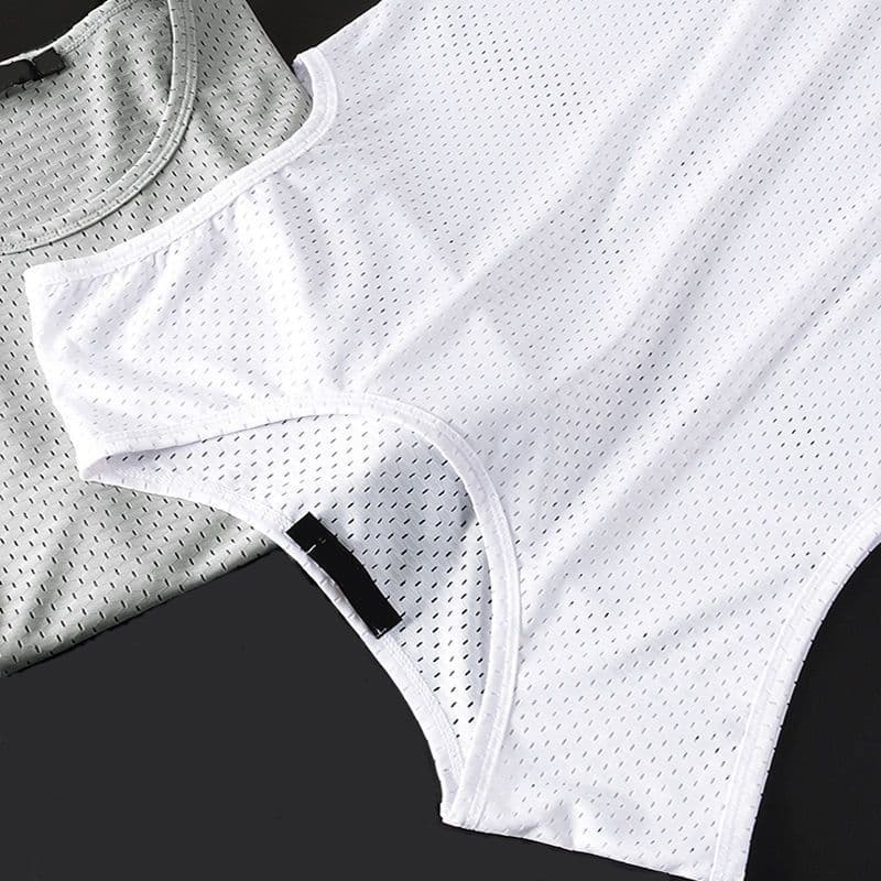 Colete de malha de seda gelo masculino sem mangas camiseta respirável de secagem rápida colete exterior Wear esportes ob