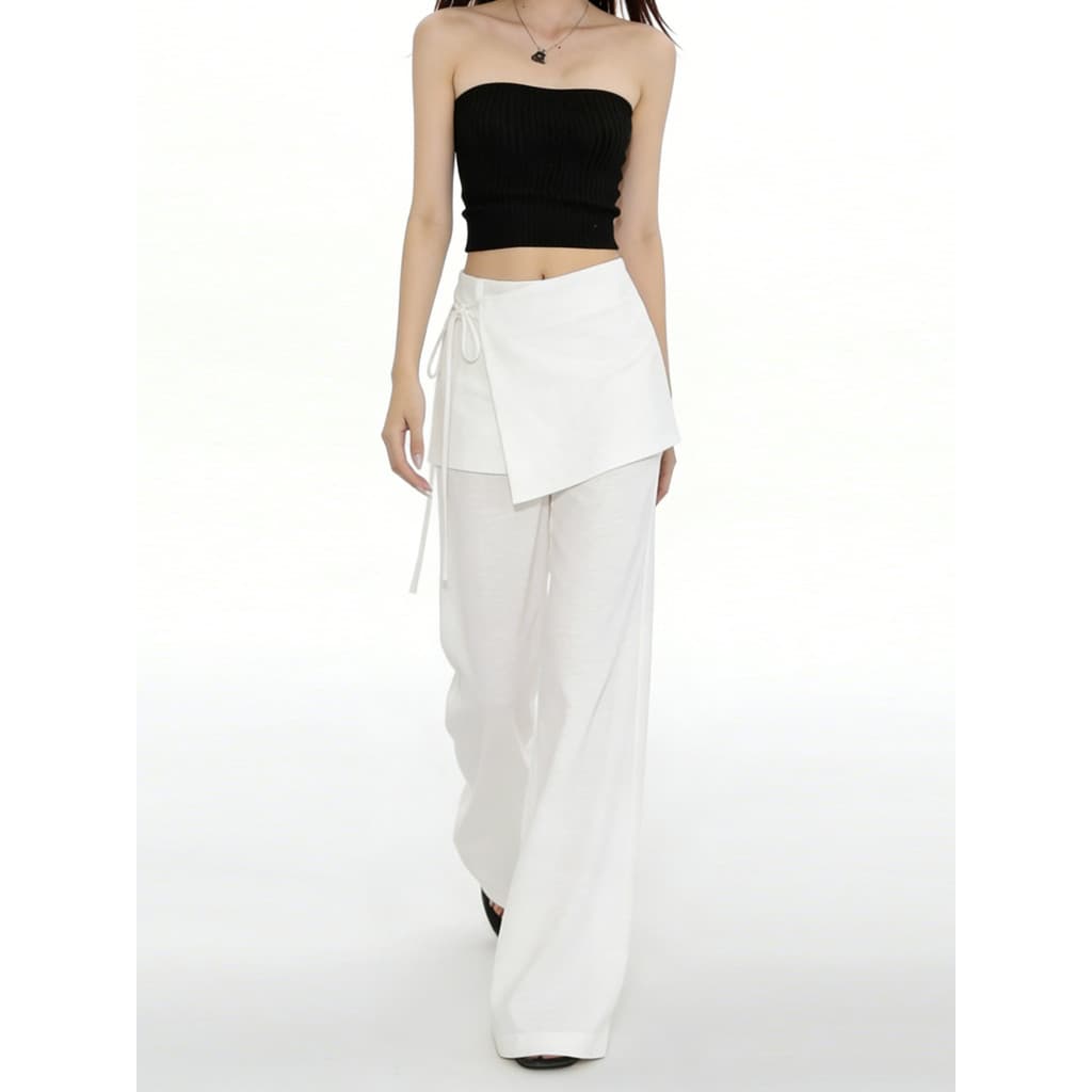 VERUMI branco bunda cortina Casual calças de perna larga feminino verão estilo fino All-Match mais magro olhar solto Sup
