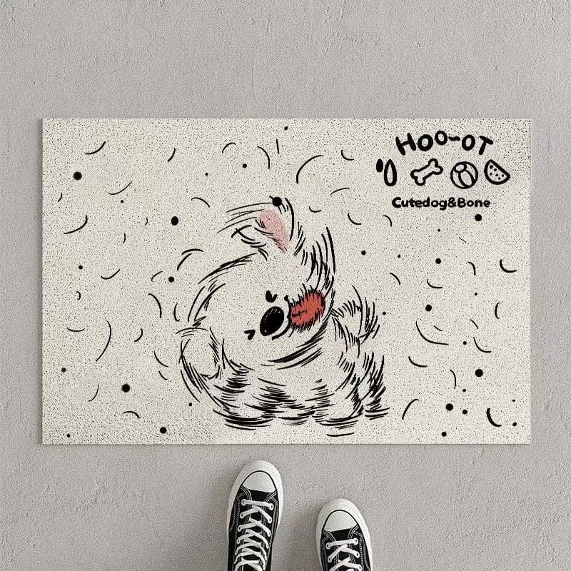 INS estilo pintado à mão filhote de cachorro entrada doméstico círculo de seda tapete entrada remoção de poeira doméstic