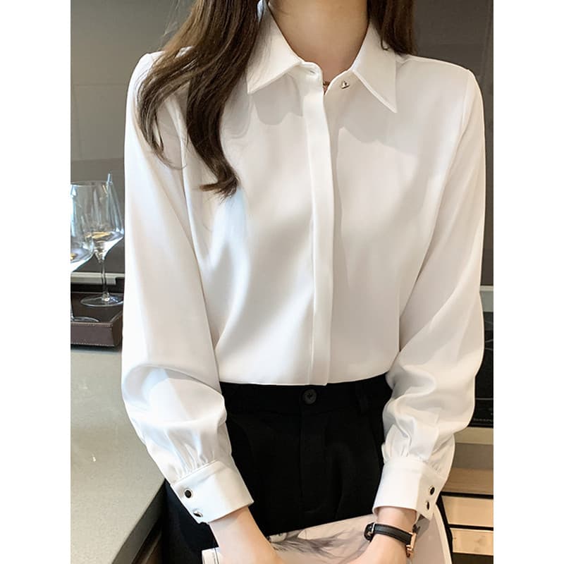 Camisa branca profissional feminina verão servo Civil informações de ensino usar ocasião formal atender entrevista roupa