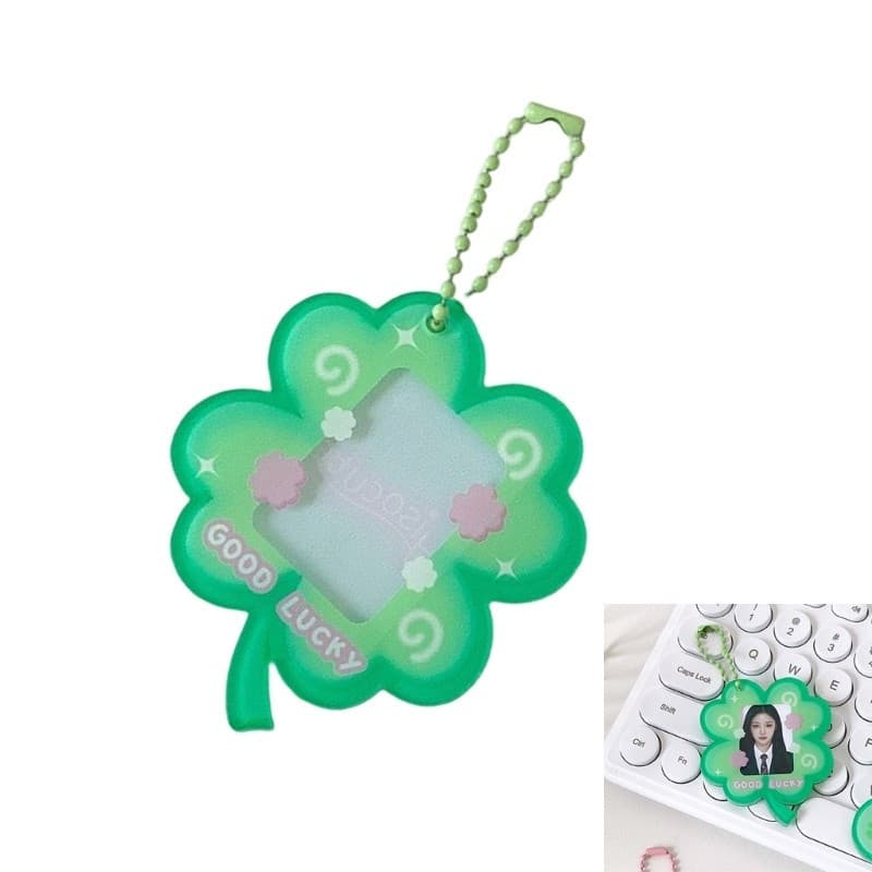 Porta-Cartões Fotográficos Estone Lucky Clovers Pendurado Pingente Para Fotos De 1 Polegada No Estilo Coreano