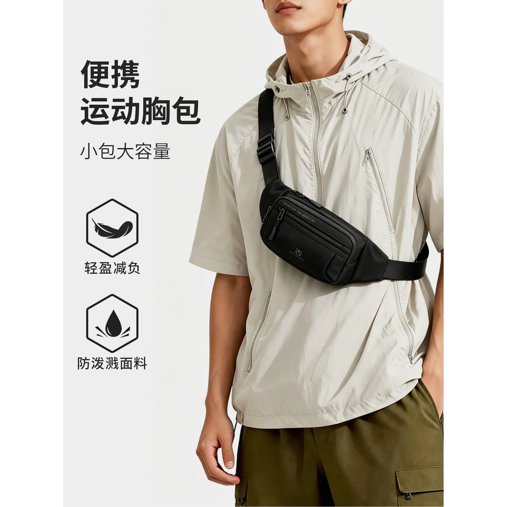 Voluntário esportes ao ar livre saco de peito leve masculino saco do mensageiro à prova dwaterproof água pequeno saco do