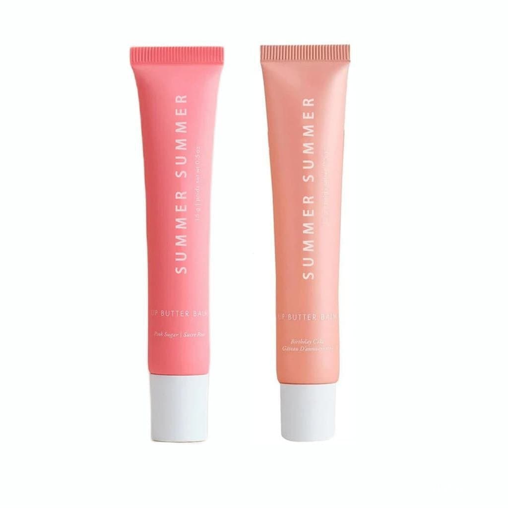 Pacote com 2 Bálsamos Labiais de Verão, Brilho Labial Condicionador para Lábios Secos, Cuidado Labial Essencial (Pink Su