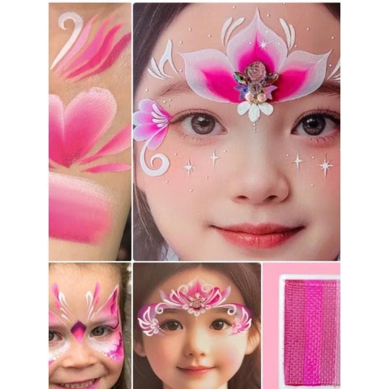 Crianças conjunto de ferramentas de pintura Facial Facial solúvel em água sem Odor pigmento rosa em relevo corpo tenda