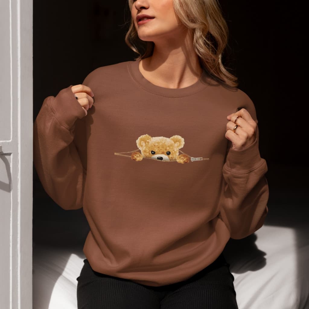 Moletom Feminino Urso Carinhoso Blusa Frio Sueters Algadao Alta Qualidade br