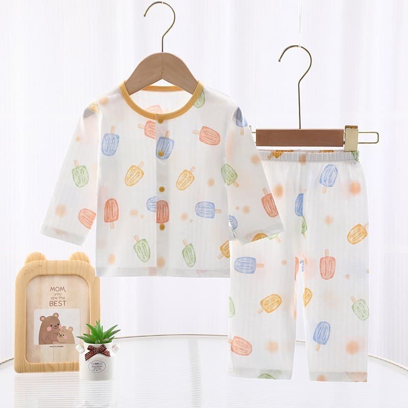Verão estilo fino bebê dividir roupas classe a puro algodão roupas de bebê crianças ar condicionado roupas pijamas conju