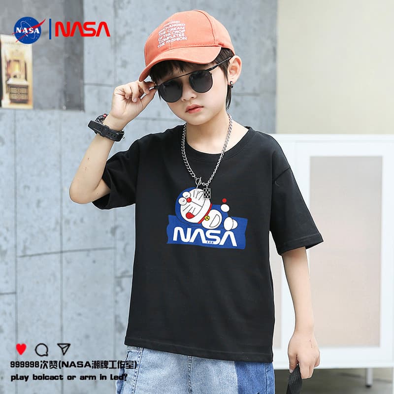 GILE meninos puro algodão de manga curta camiseta roupas de verão verão grandes crianças dos desenhos animados meia mang
