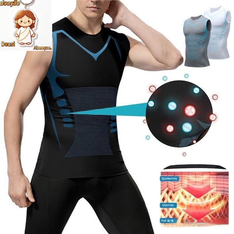 Slim Alta Compressão Postura Cinta Modeladora Masculina Fitness