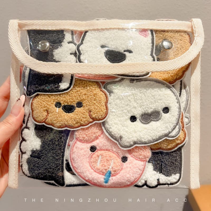 Bonito dos desenhos animados Animal cabelo Velcro sem costura grampo de cabelo feminino testa quebrado arranjo de cabelo