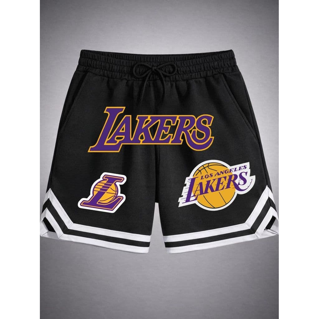 Bermuda Basquete Masculina L A K E R S Streetwear Dry Fit Academia Fitness Treino Casual Oversized Urbana