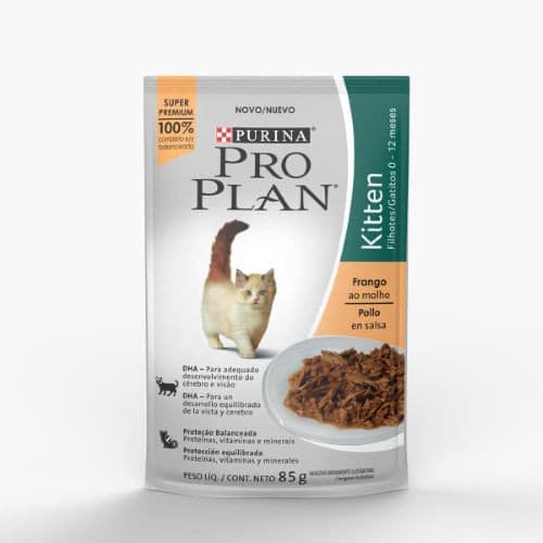 Ração Nestlé Úmida Sachê Pro Plan Gatos Kitten Frango 85g