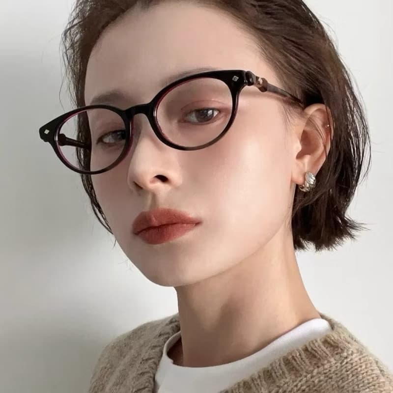 Óculos femininos, armação redonda, elegantes e duráveis.