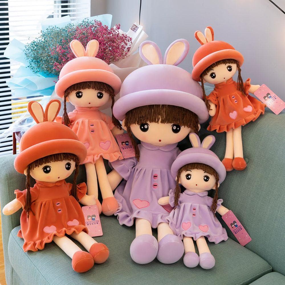 BLUEVELVETQW Orelha De Coelho Querida Boneca Bonito Dormir Crianças Aniversário Menina Brinquedos De Pelúcia