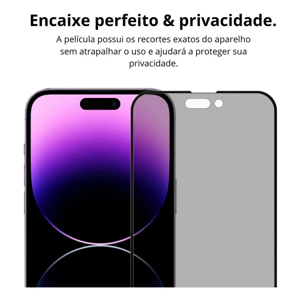 Película Privacidade de Vidro 3D Para iPhone Todos Modelos