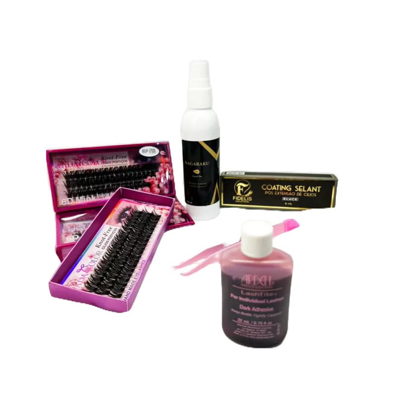 Kit de  extensão cílios  tufos fada Color 80pelos com cola Ardel
