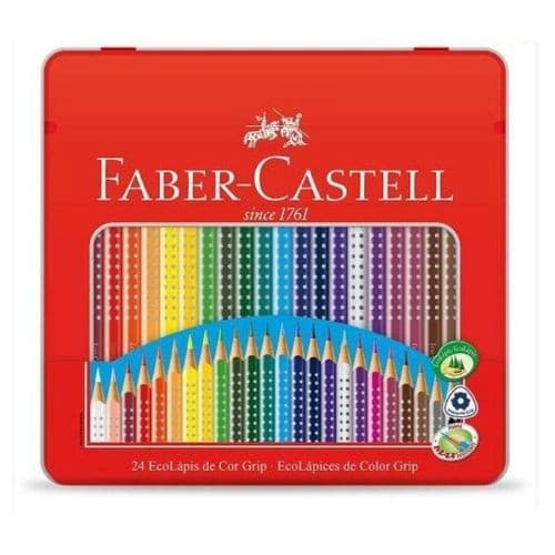 Lapis De Cor Ecolapis Grip Lata 24 Cores Fsc* - Faber Castell