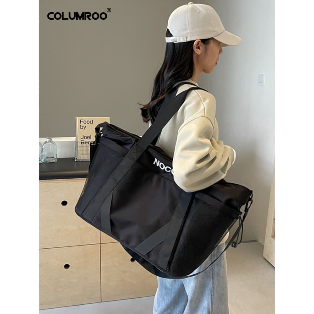 Bolsa de ombro feminina moda única grande capacidade saco do mensageiro mãe bebê passeio leve bolsa simples lona