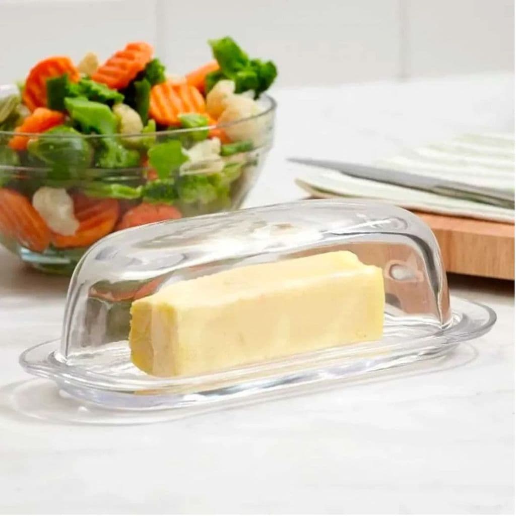 Manteigueira De Mesa Uranus Em Vidro Grosso E Resistente 240ML