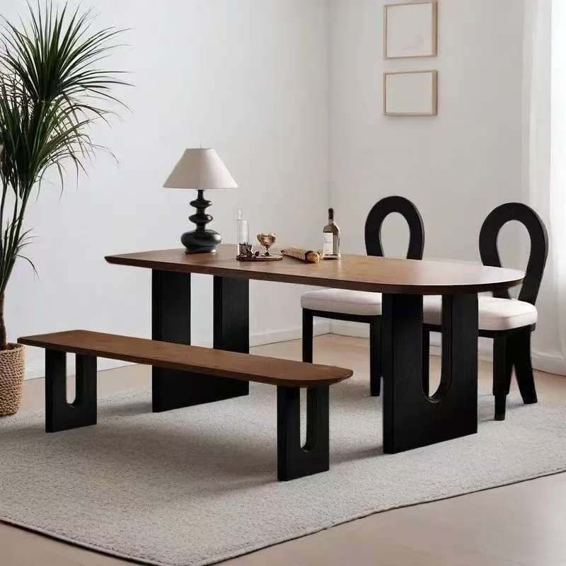 Moderno simples estilo Medieval mesa de ilha de madeira maciça mesa de jantar pequeno apartamento doméstico mesa de jant