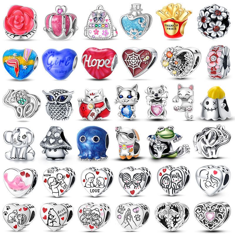 Contas de prata S925 originais, compatíveis com pulseiras DIY originais de 3mm, pingentes de joias feitos à mão, present
