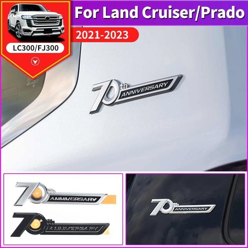 Para 2008-2022 Toyota Land Cruiser 300 200 Lc300 LC200 70o Aniversário Logotipo Decoração Etiqueta Aparência Acessórios