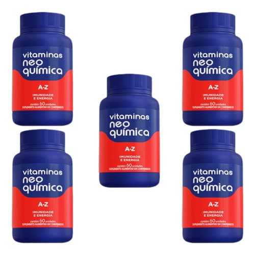 Kit 5 Frascos Vitamina Neo Química Az 60 Comprimidos