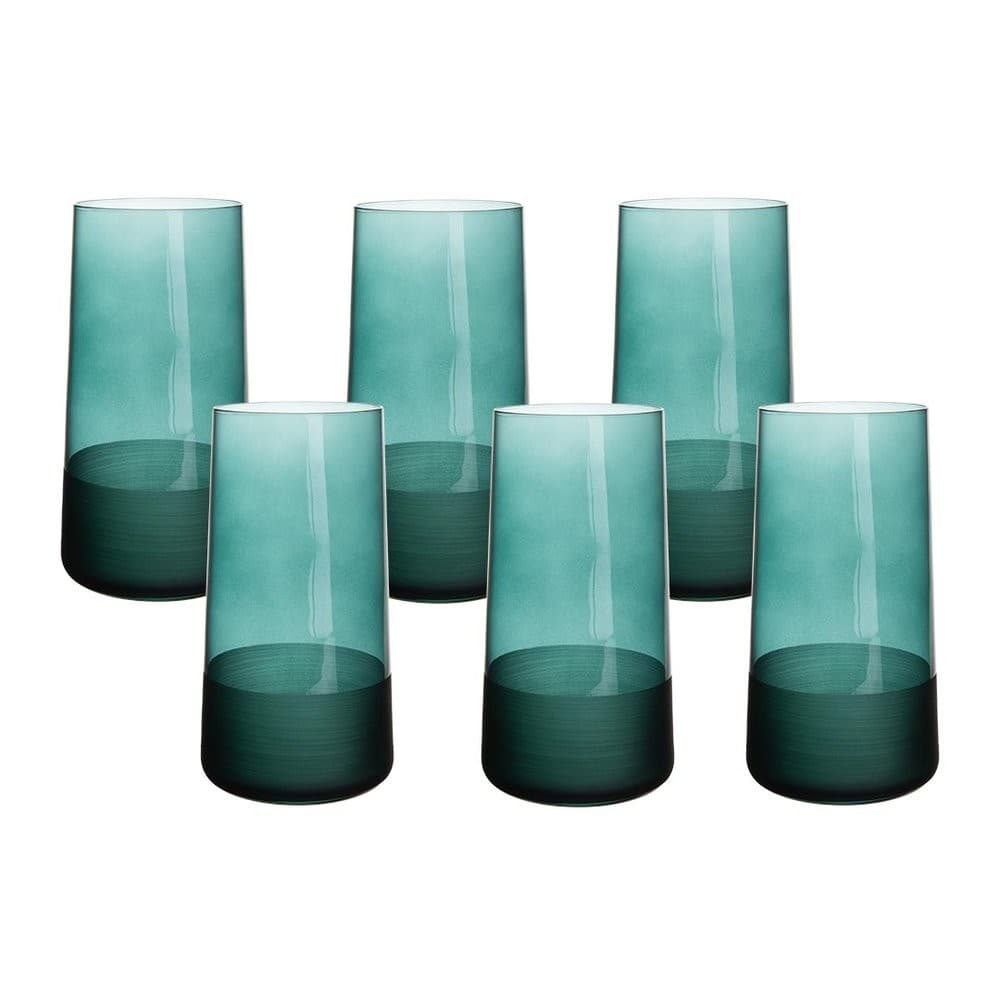 Jogo de Copos Copa e Cia 6 Peças Duo 540ml em Vidro Verde Esmeralda