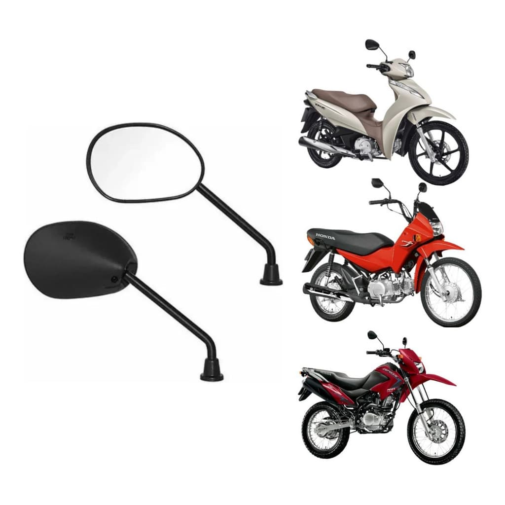 Par Espelho Retrovisor Honda Biz 125 2009 2010 2011 2012 2013 2014 2015
