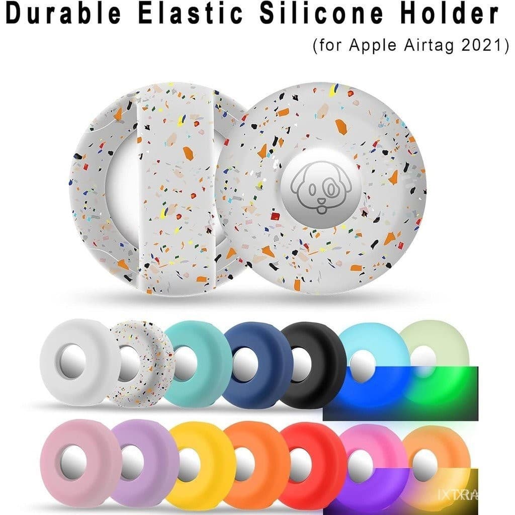 Suporte para coleira de cachorro para AirTag, capa de silicone para coleira de animal de estimação Apple AirTags