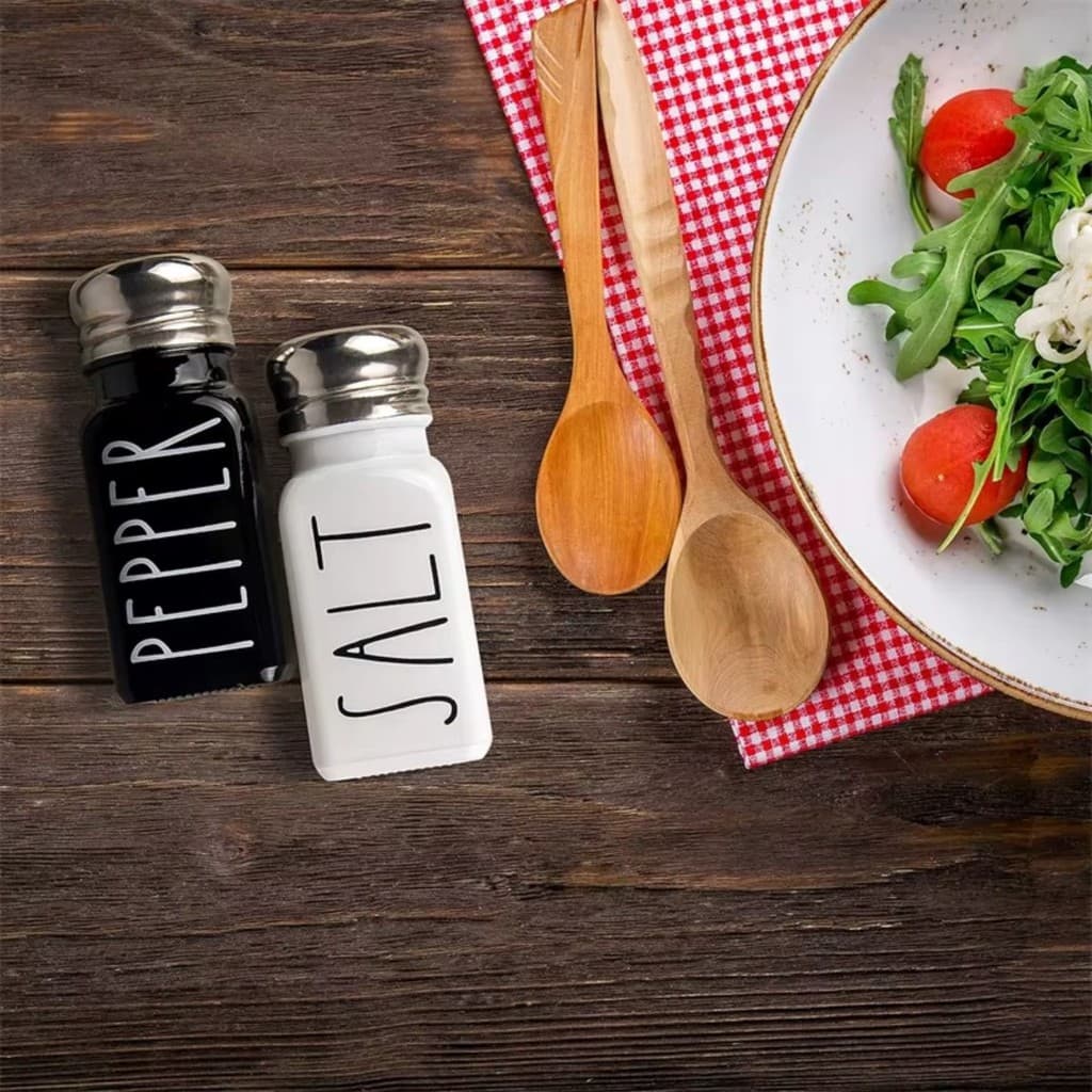 Porta Temperos Sal e Pimenta Vidro com Tampa Inox Suporte Aço Inoxidável Compacto e Prático