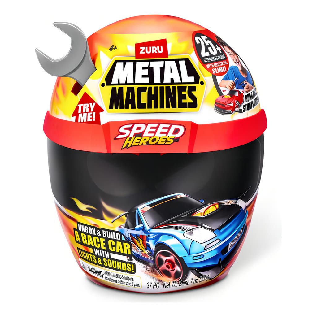 Capacete Surpresa Metal Machines Speed Hero 20 Peças Colorido / Capacete
