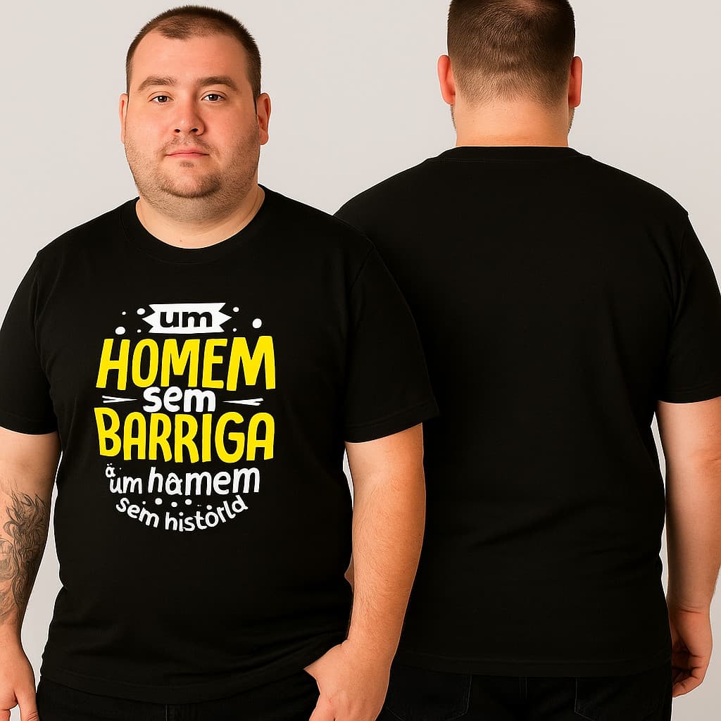 Camiseta Casual Masculina Um homem Sem Barriga Não Tem Historia 100% Algodão Premium Envio Rápido