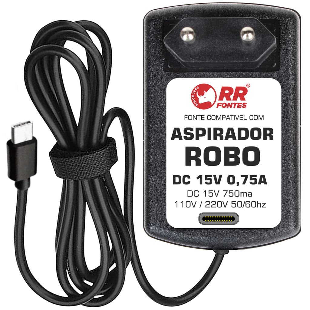 Fonte Carregador 15V para Aspirador de Pó W310  W-310 USB-c