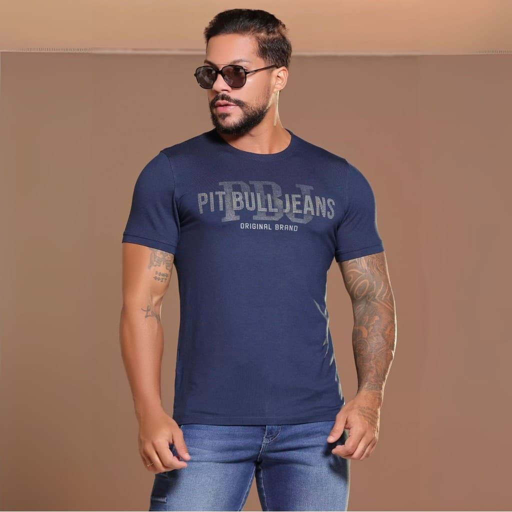 Camiseta Masculina Pit Bull Estilosa Original Confortável
