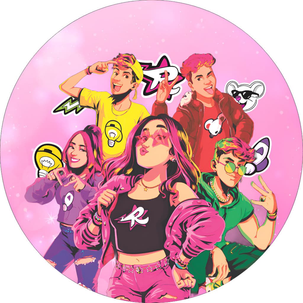 Capas Mini Painel Redondo Mesa 50x50 Sublimada Decoração Festa Emilly Vick Rosa Katlen Void