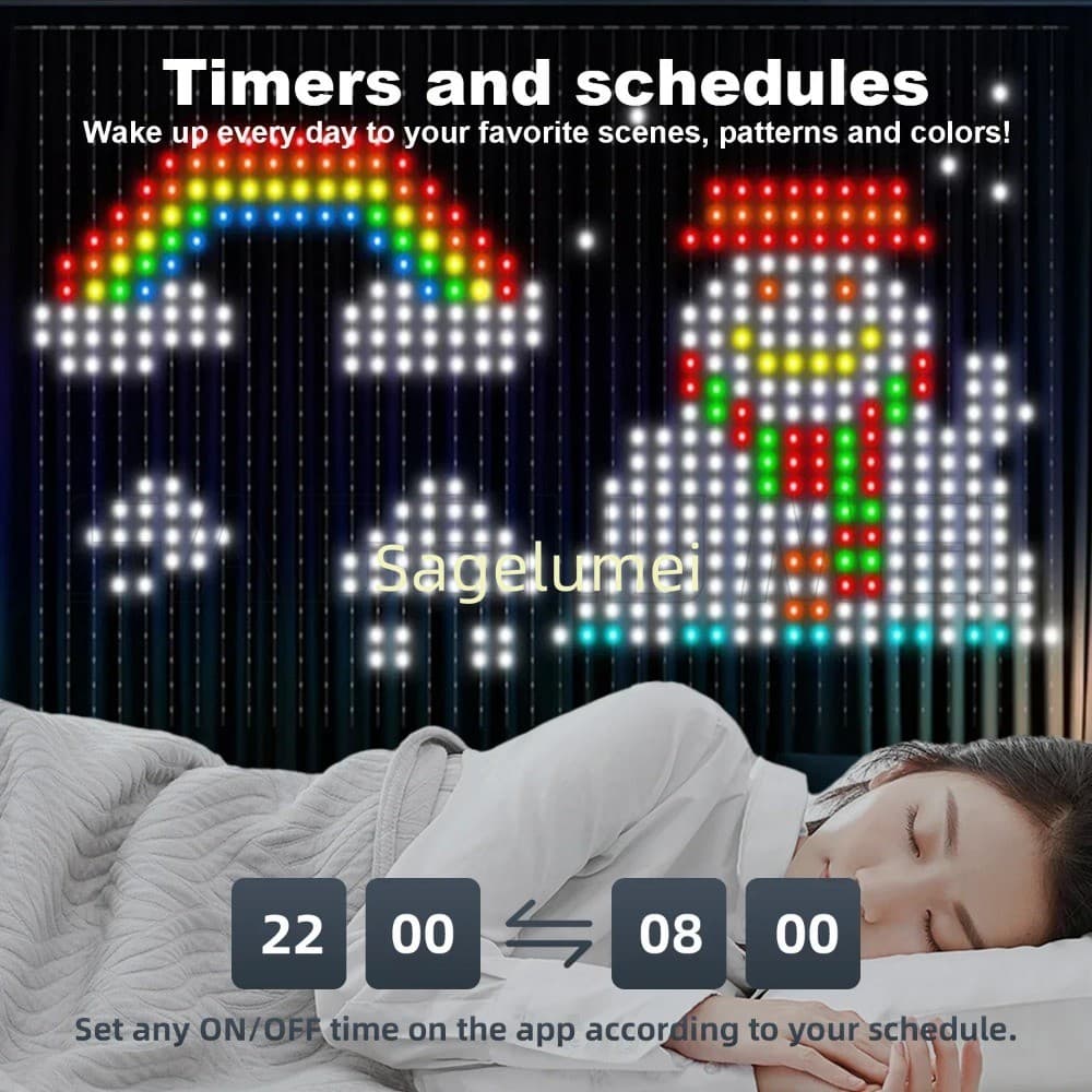 DIY 400LEDs Luzes De Cortina Inteligentes Bluetooth App LED String RGB Fadas Exibição De Mudança De Música Para Decoraçã