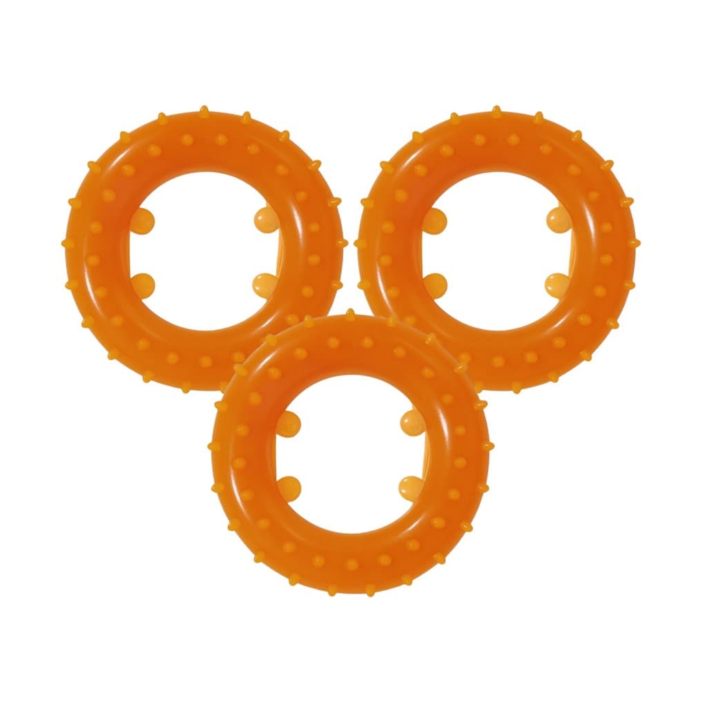 Kit 3 Mordedor Pet Argola Laranja Neon 7cm Livre de BPA Brinquedo