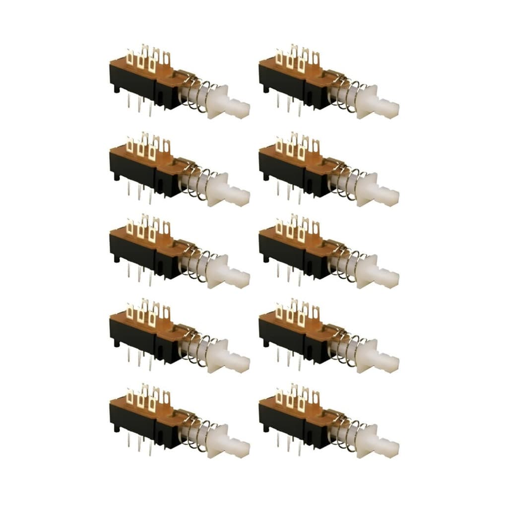 Chave Push Button 6 Terminais Com Trava Kzj 2x2 - Kit 10 Un