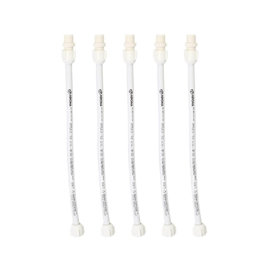 Kit 5 Engates Flexíveis 40 cm PVC Água Fria Branco