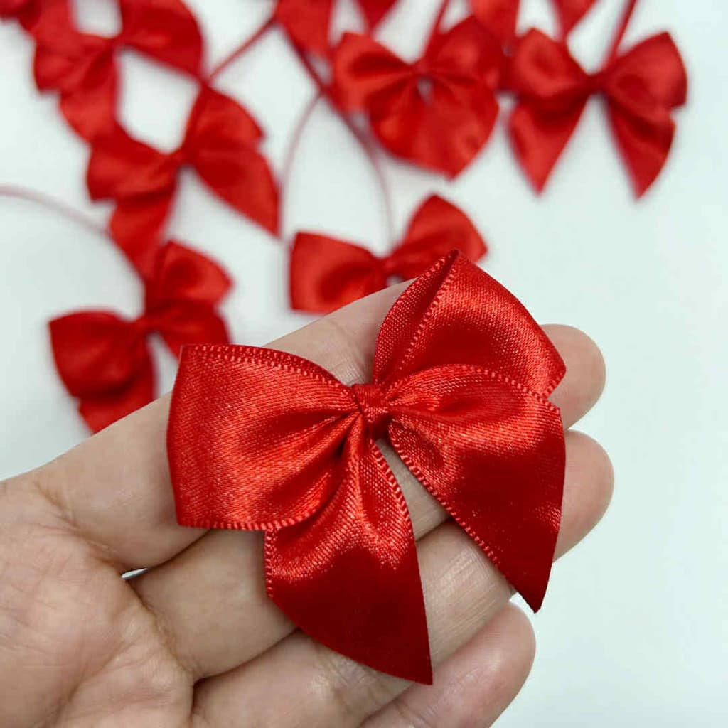 Laço de Cetim 5x5 cm nº05 COM FITA PRA AMARRAR - 20 Unidades ideal para Presentes Lembrancinhas