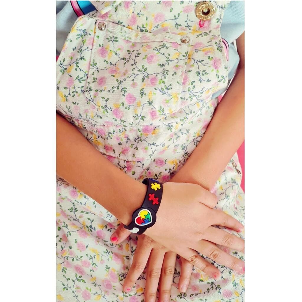 PULSEIRA AUTISMO DIVERSAS CORES - PULSEIRA EMBORRACHADA DE IDENTIFICAÇÃO 19 CM