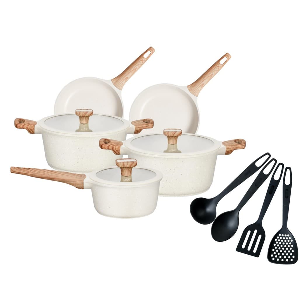 CONJUNTO DE PANELAS CERAMICO MTA TITANIUM + TALHERES