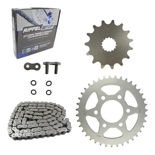 Kit Relação Transmissão Himalayan 411 Scram 411 Com Retentor Cinza-escuro
