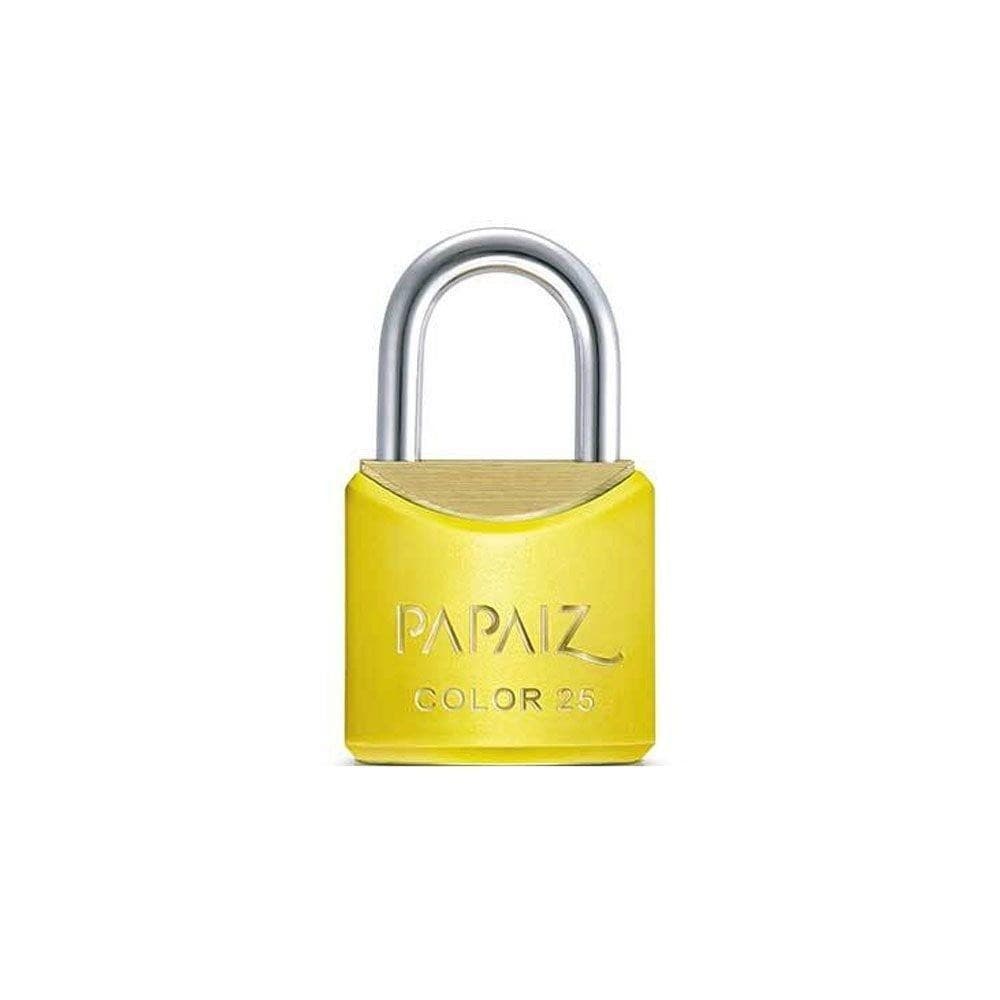 Cadeado com Chave 25mm Latão Amarelo Colorido Papaiz