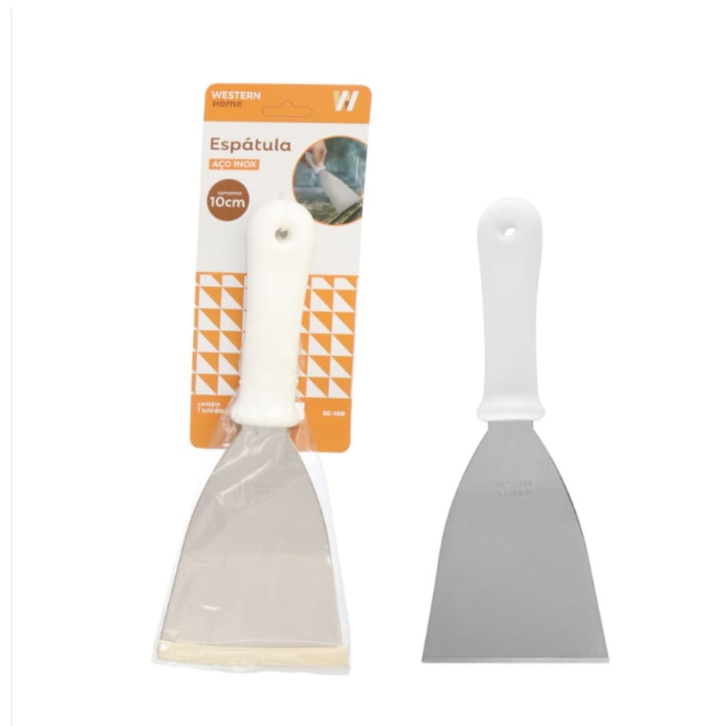 ESPATULA RETA DE ACO INOX 10 CM