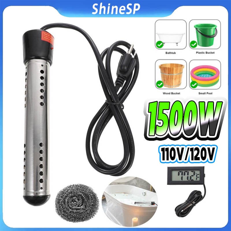 Aquecedor De Água De Imersão 1500w Portátil Com Termômetro  Alta qualidade