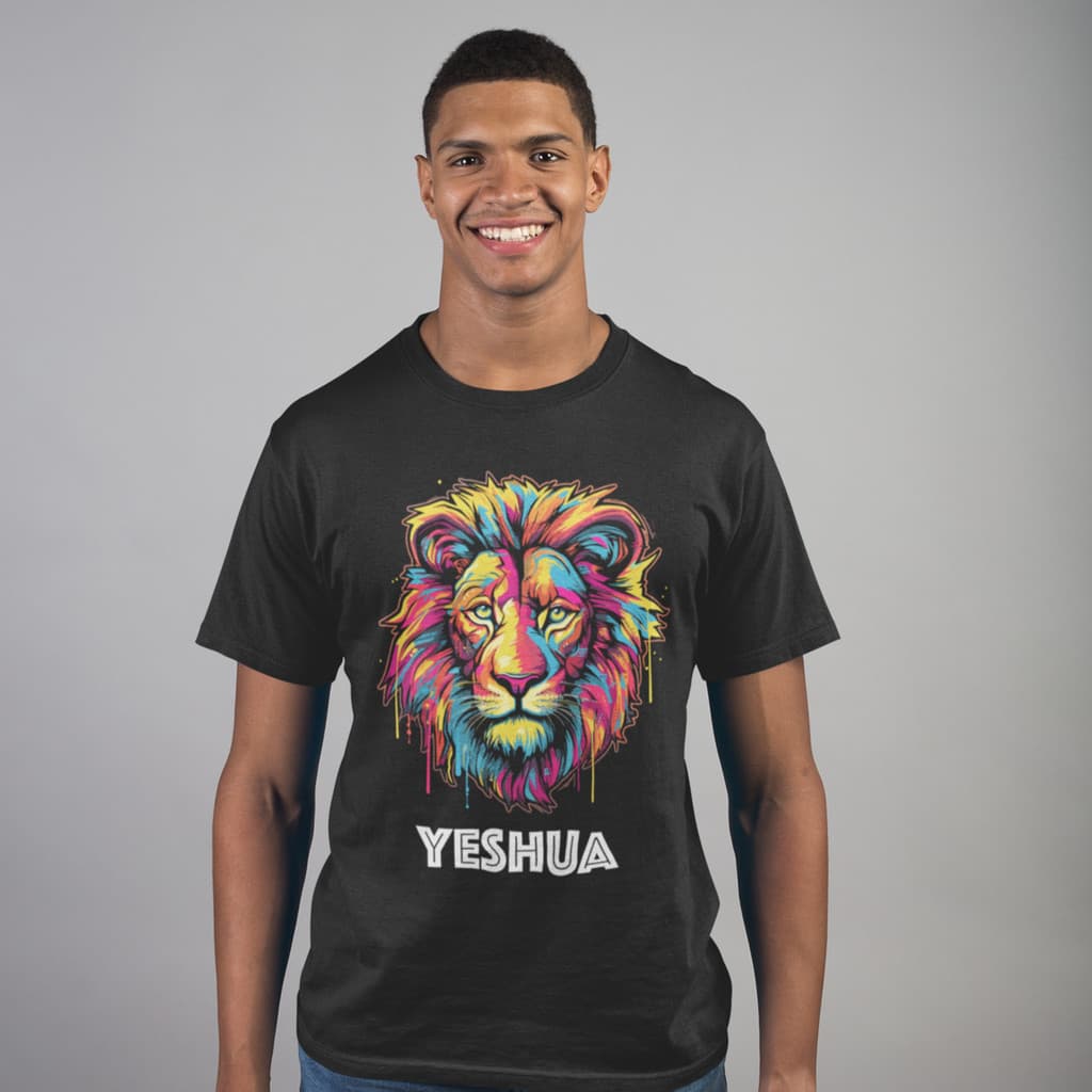 Camiseta Evangélica Católica Yeshua Leão - Unisex - 100% Algodão